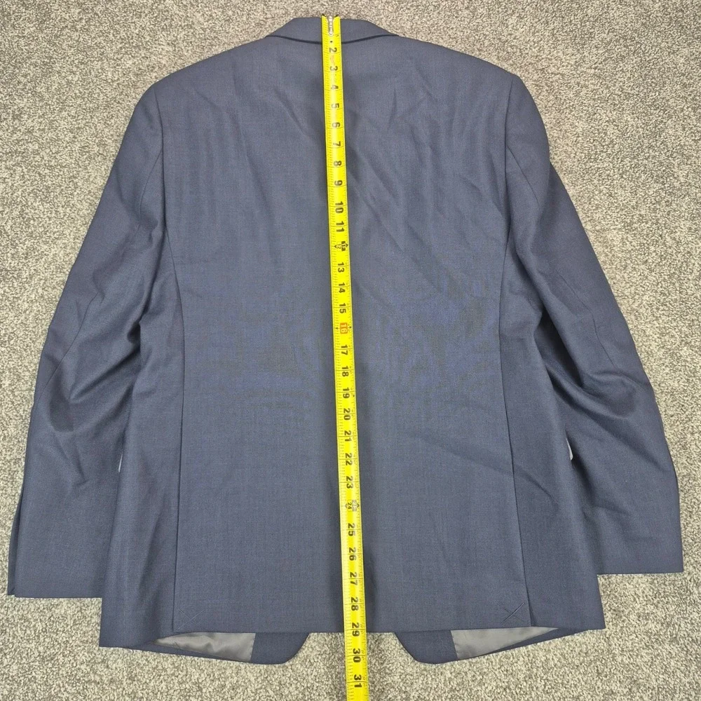 Perry Ellis Portfolio Suit Mens 38S Blue Slim Fit 2-Piece Blazer Pants 32x32